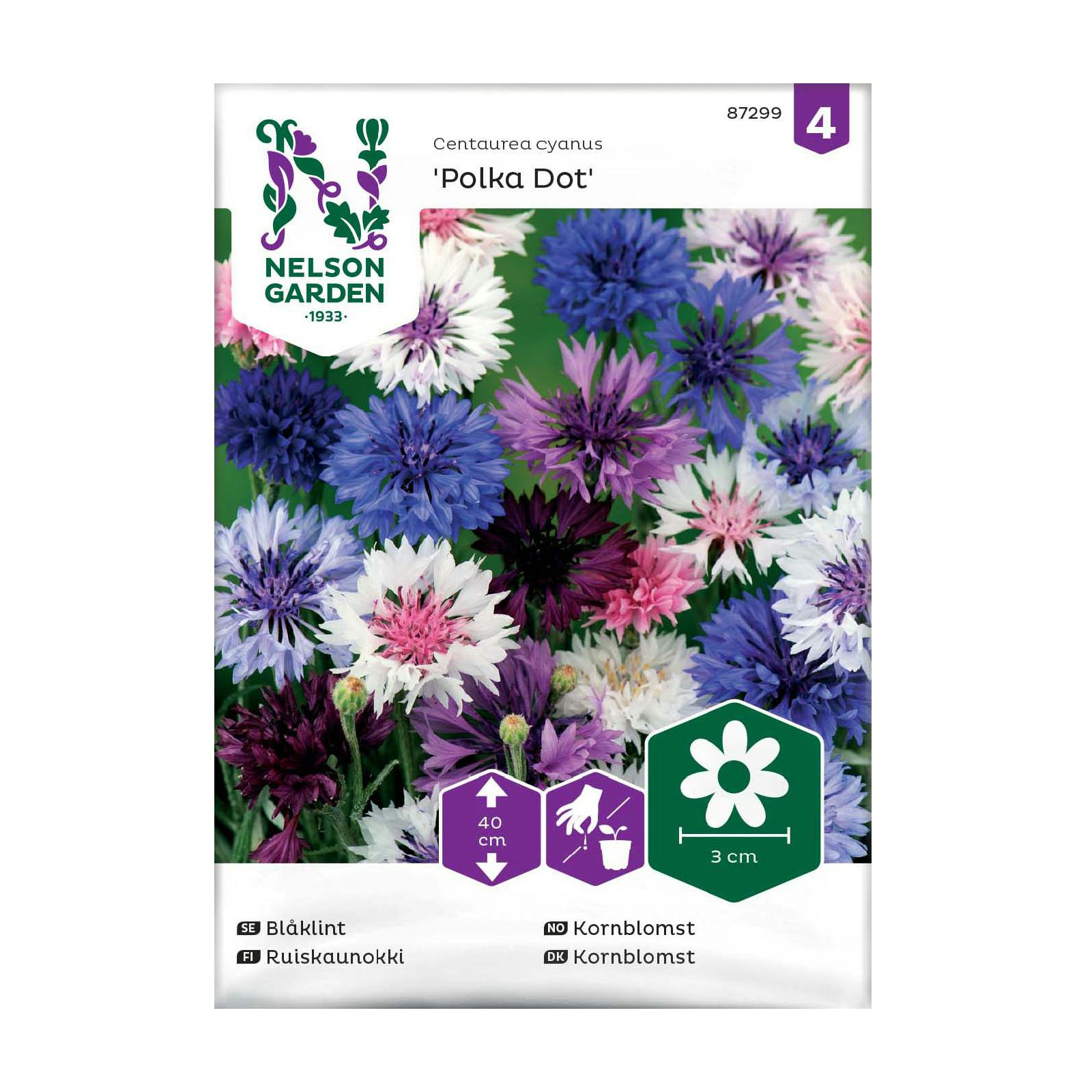 Frö Blåklint Nelson Garden Polka Dot Låg Mix