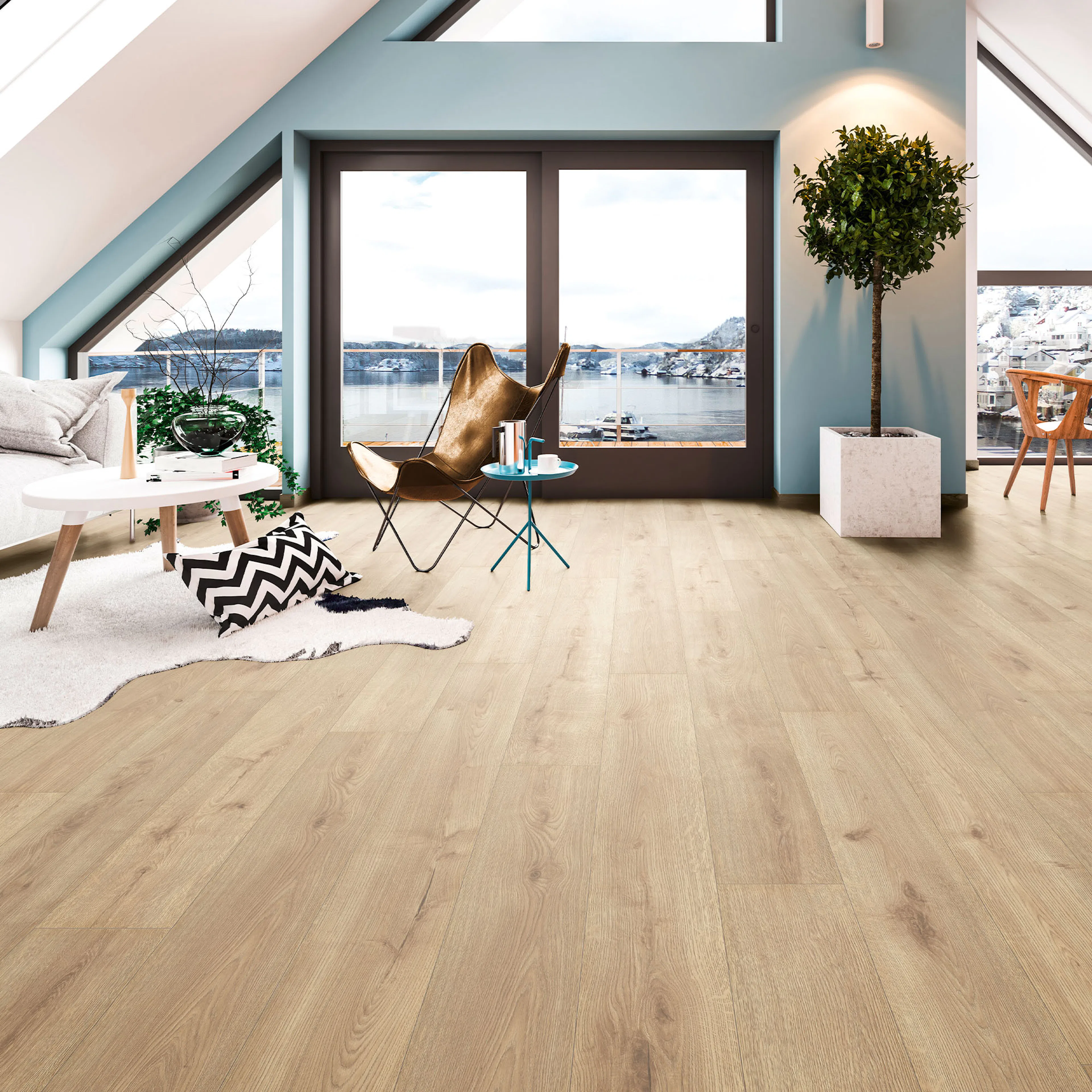 Laminatgolv Nordic Floor Plank Longboard Ek Vit 1-Stav