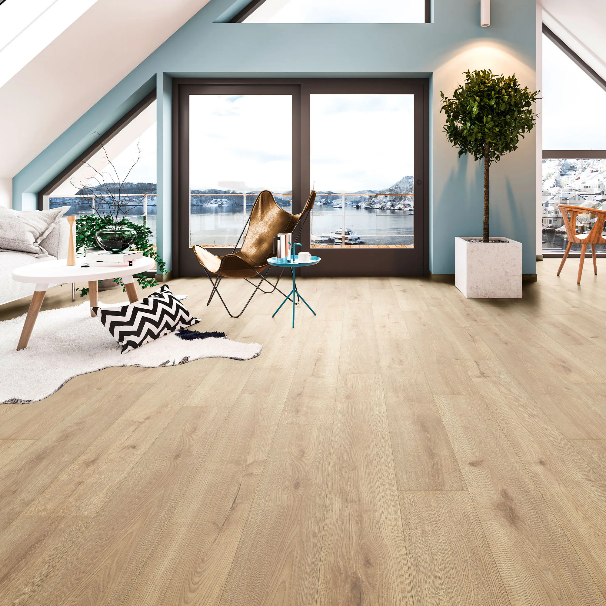 Laminatgolv Nordic Floor Plank Longboard Ek Vit 1-Stav
