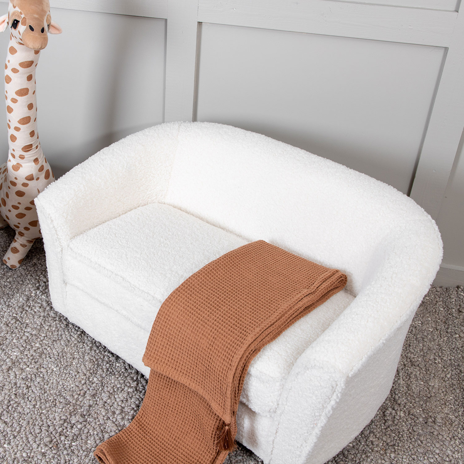 Barnsoffa Venture Home Måna Vit Teddy