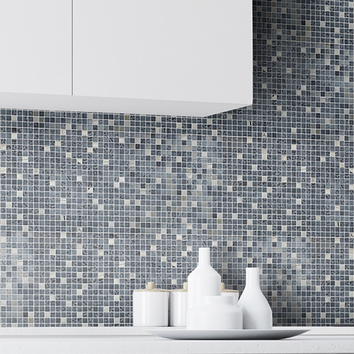 Kristalmosaik Arredo Blank Exclusive Stone Svart/Krom 1,5x1,5 cm