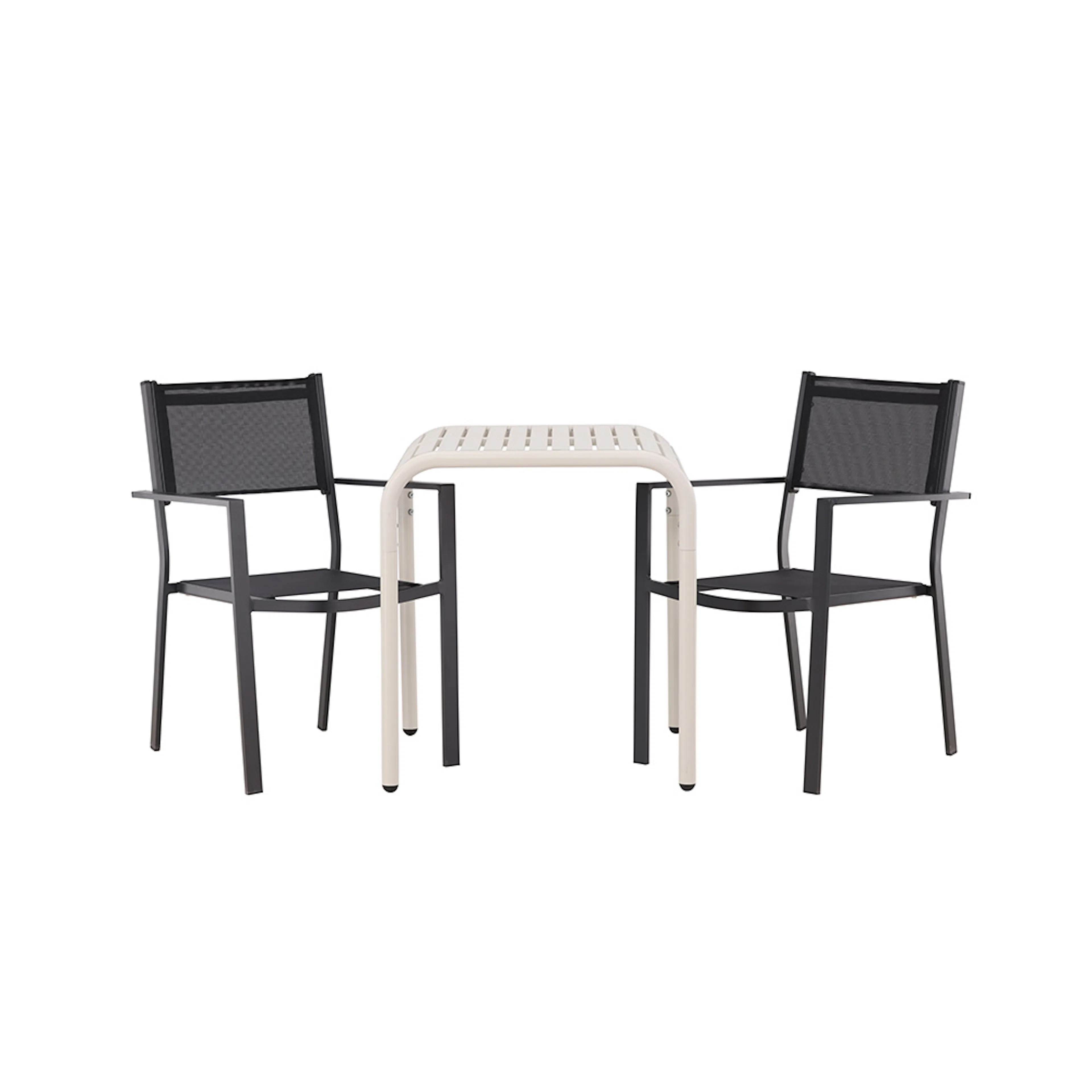 Borneo Cafetable Aluminium - Beige / Kvadrat 70*70* +Copacab Svart/Beige