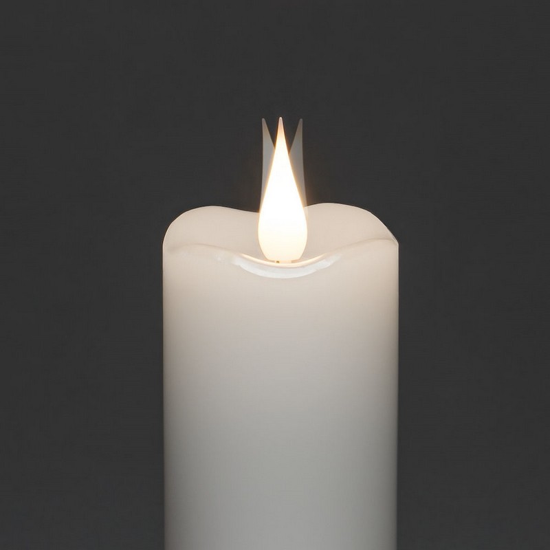 Vaxljus Gnosjö Konstsmide 5x10cm LED Batteriljus Vit 2st