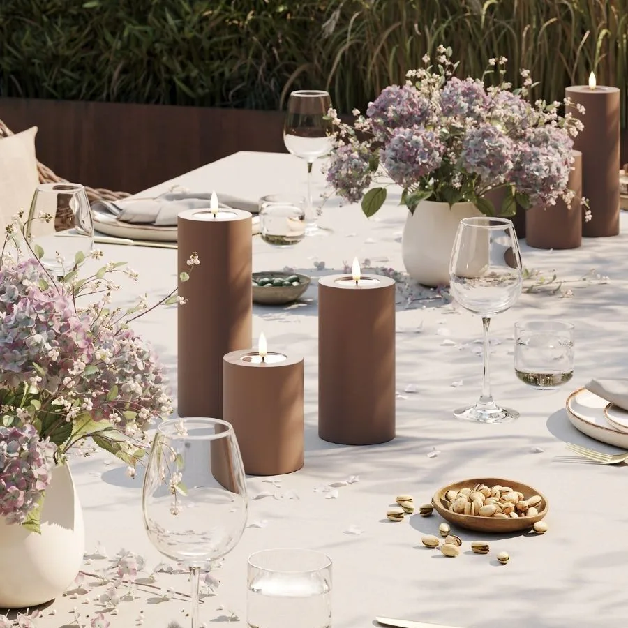 LED-Blockljus DeluxeHomeart Utomhus 7,5x15 cm