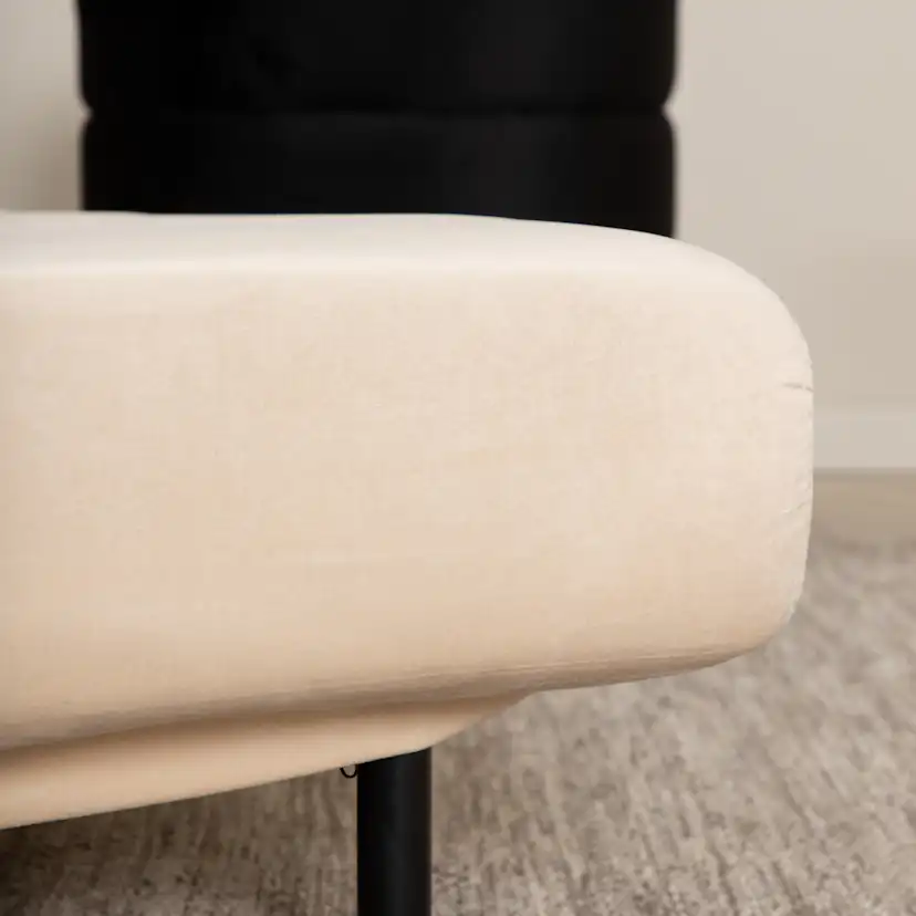 Vicky Folding Bed Double - Black / Beige Velvet Beige