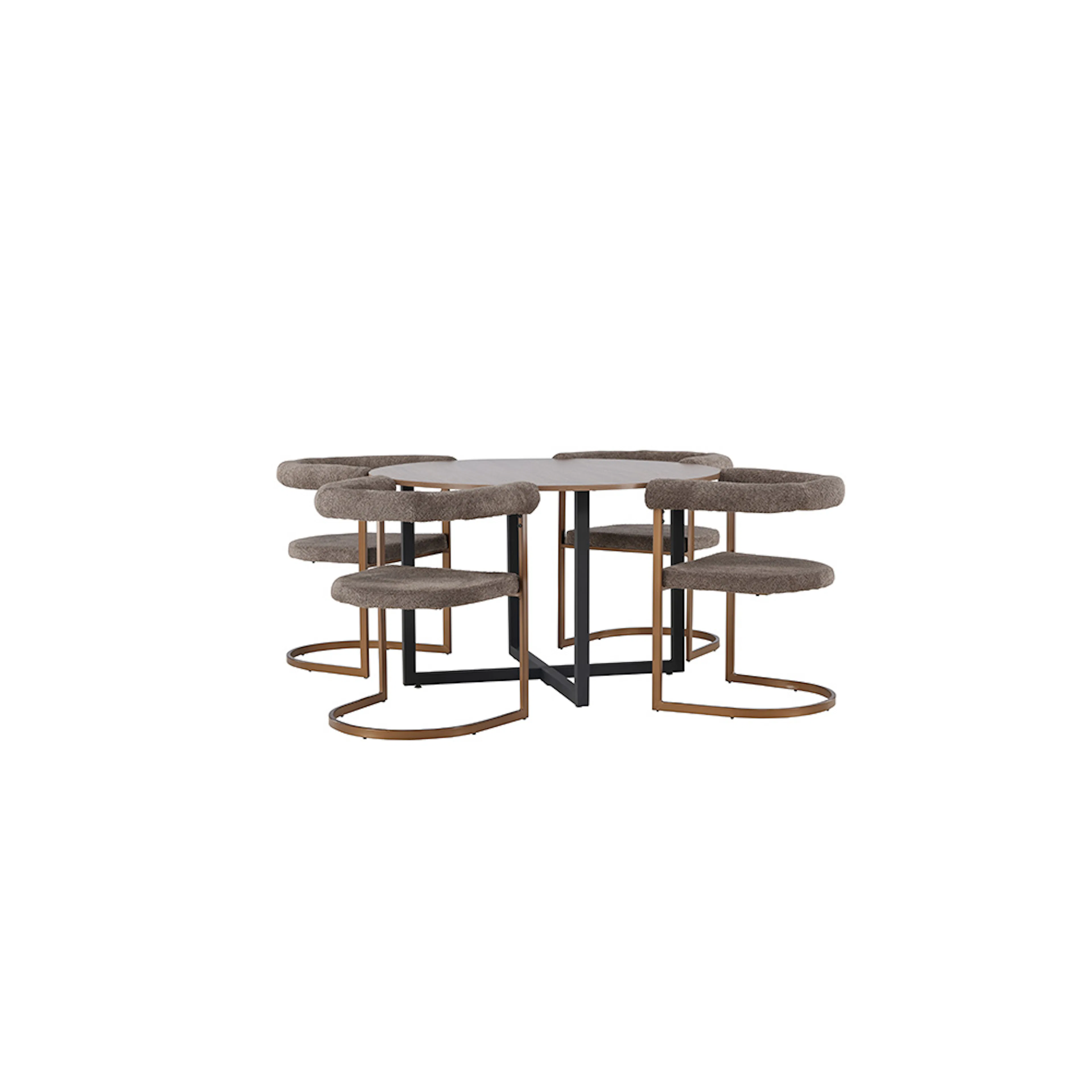 Matgrupp Venture Home Durango Ø120 cm med 4 st Morning stolar