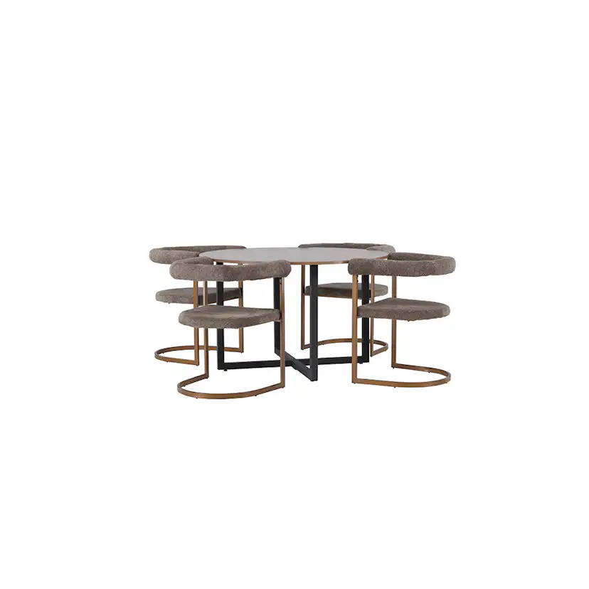 Matgrupp Venture Home Durango Ø120 cm med 4 st Morning stolar