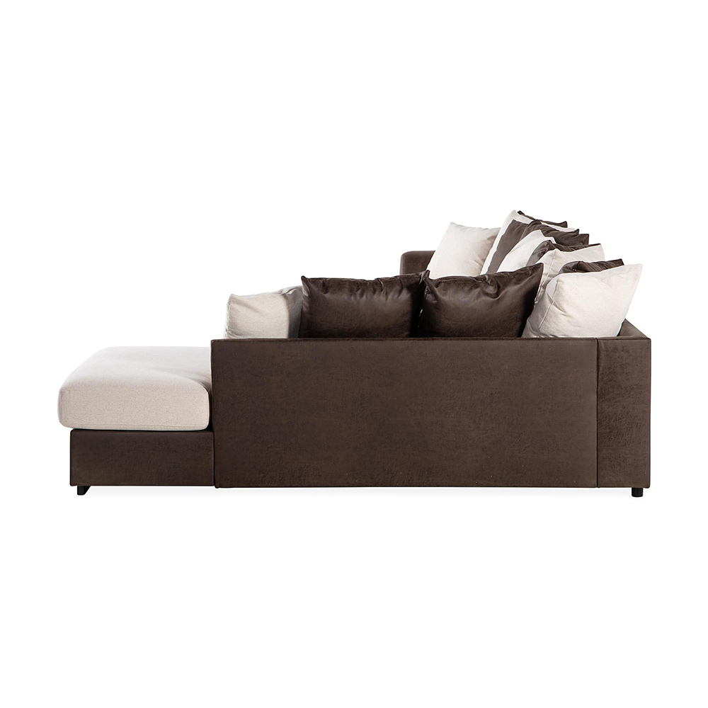 Cuba U-Soffa Divan Vänster inkl Kuvertkuddar Beige/Brun, Väntser