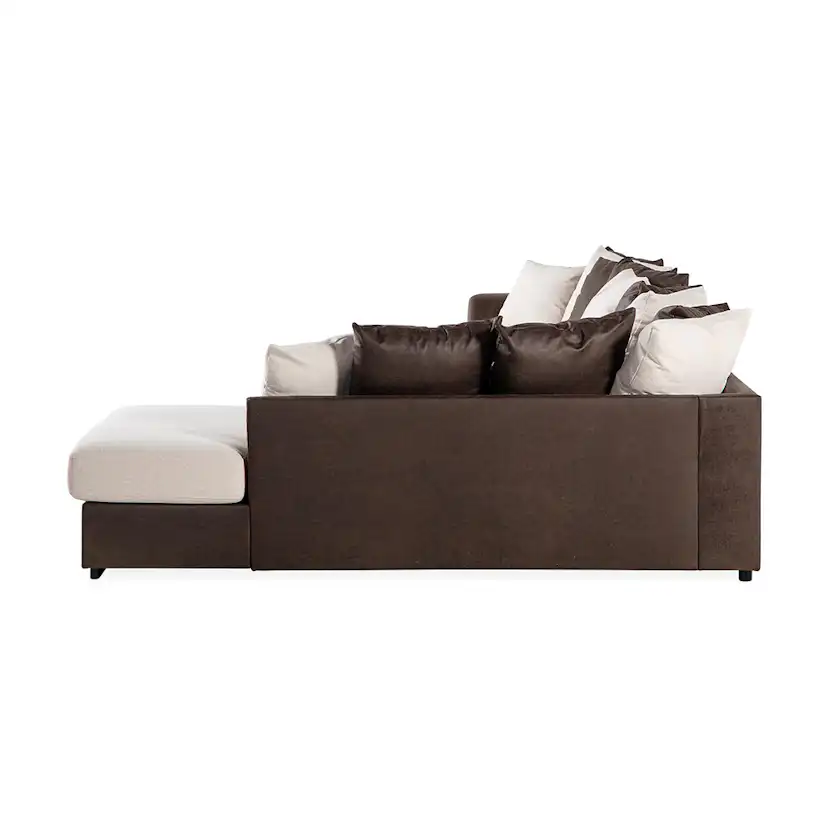 Cuba U-Soffa Divan Vänster inkl Kuvertkuddar Beige/Brun, Väntser