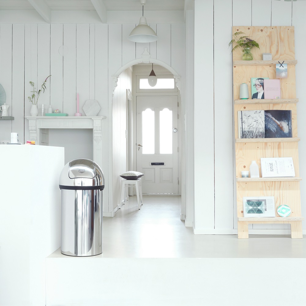 Soptunna Brabantia Push Bin 60 L Blank Stål Färg: Blank Stål
