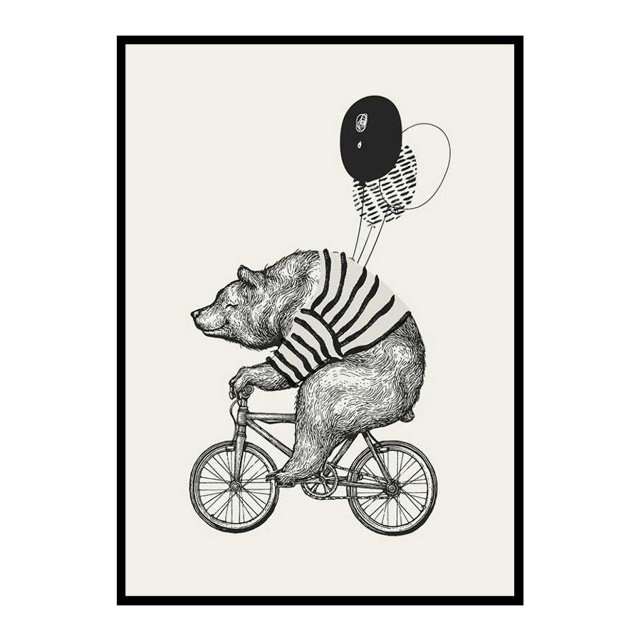 Poster Gallerix Bear On Bicycle