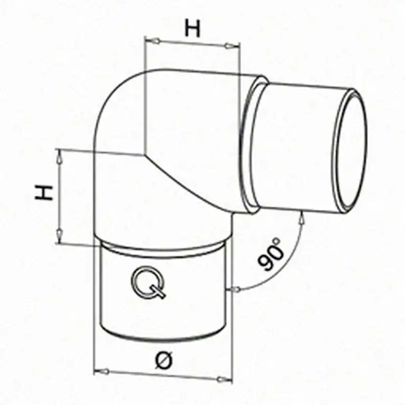 Hörnböj Herrljunga Ledstångsfabrik 90 gr Rundad Rostfri mod 0303 Utomhus