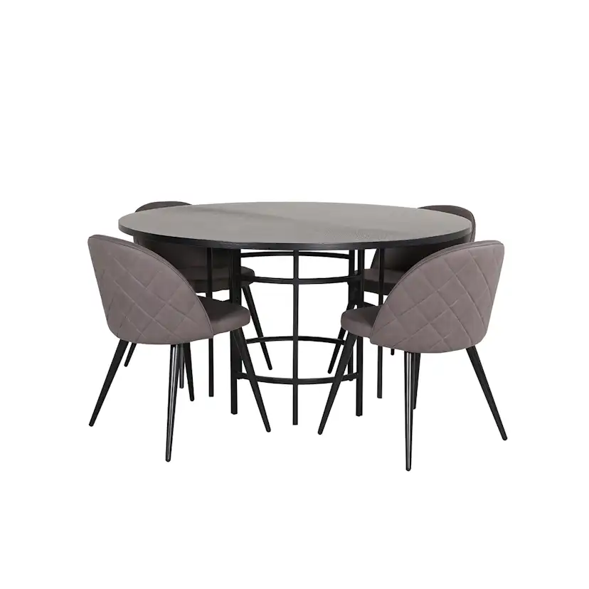 Matgrupp furniture/fashion Copenhagen Ø140 cm med 4 Velvet Stolar