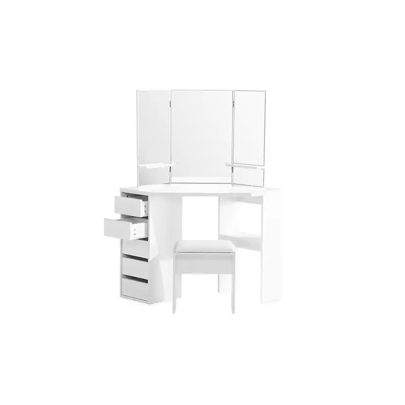 Sminkbord In Living Hidingsta med Spegel, Lådor & Pall