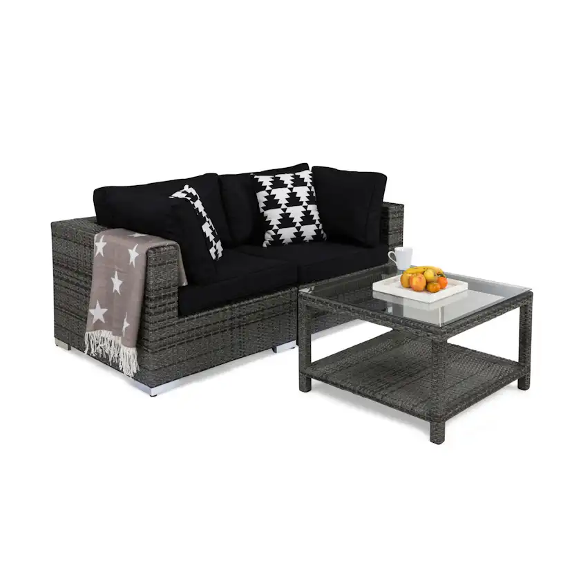 Bahamas Loungegrupp 2-sits Bord 75x75 Grå