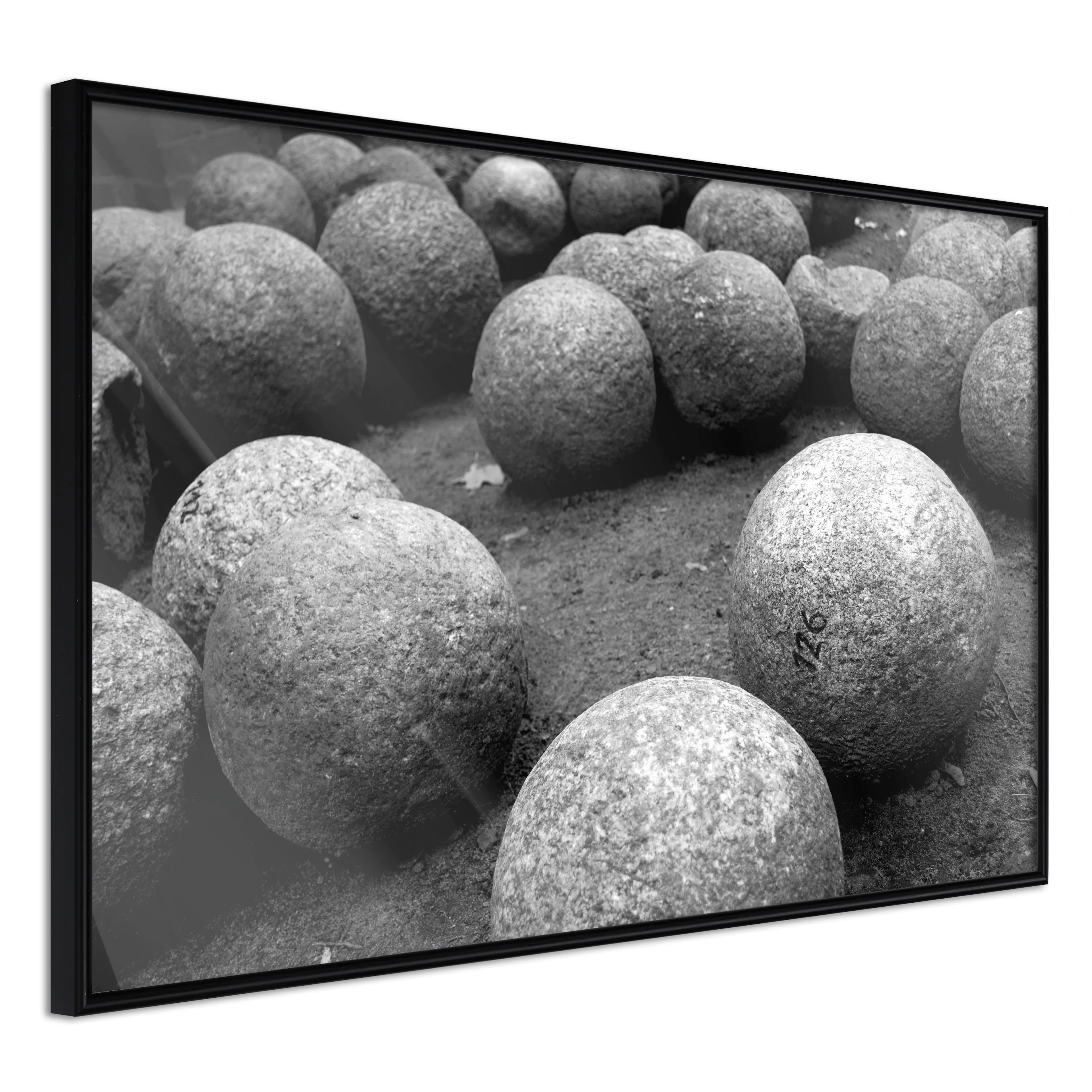 Affisch - Stone Balls [Poster] 60x40 Svart ram, 60x40 cm