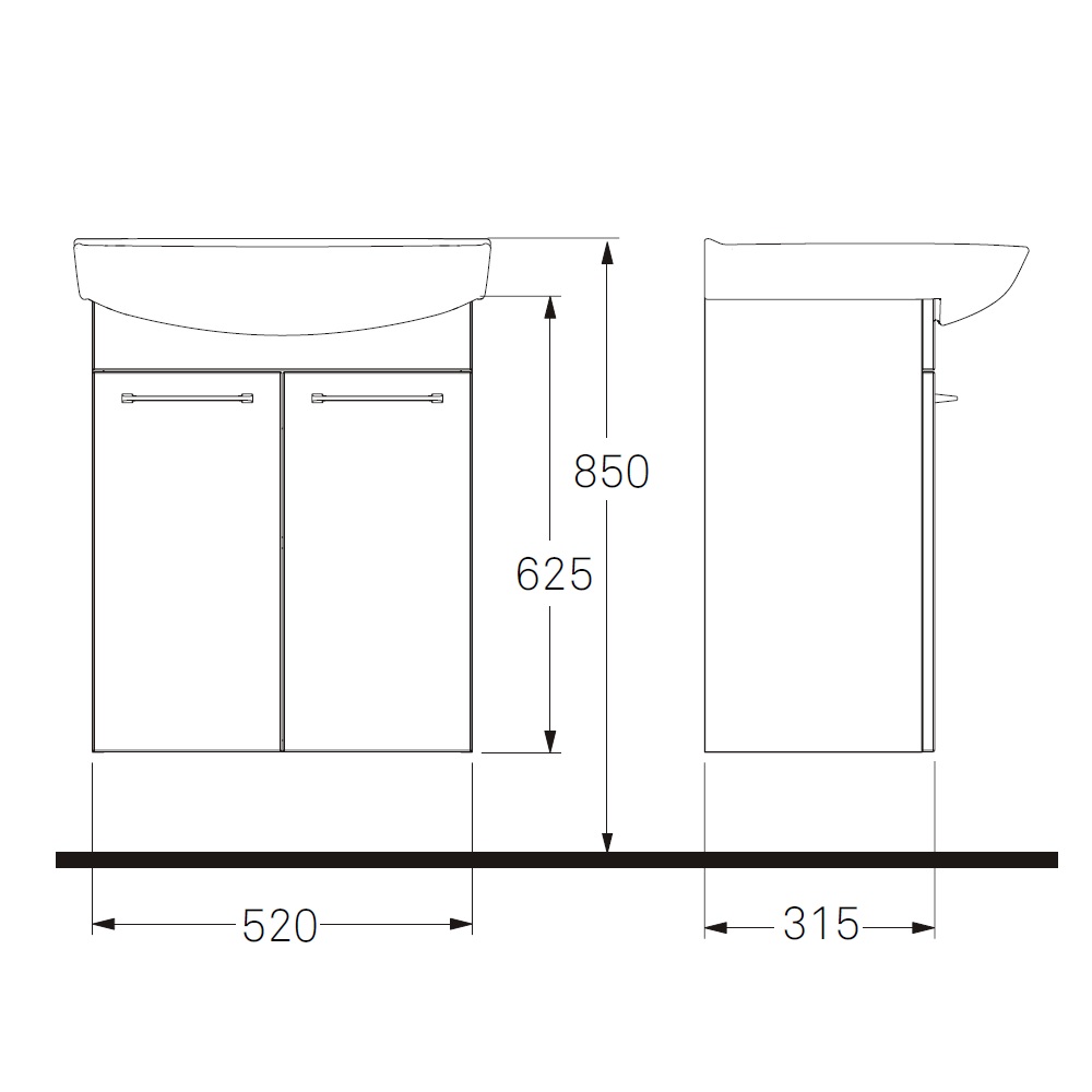 Tvättställsskåp Ifö Spira 570 mm