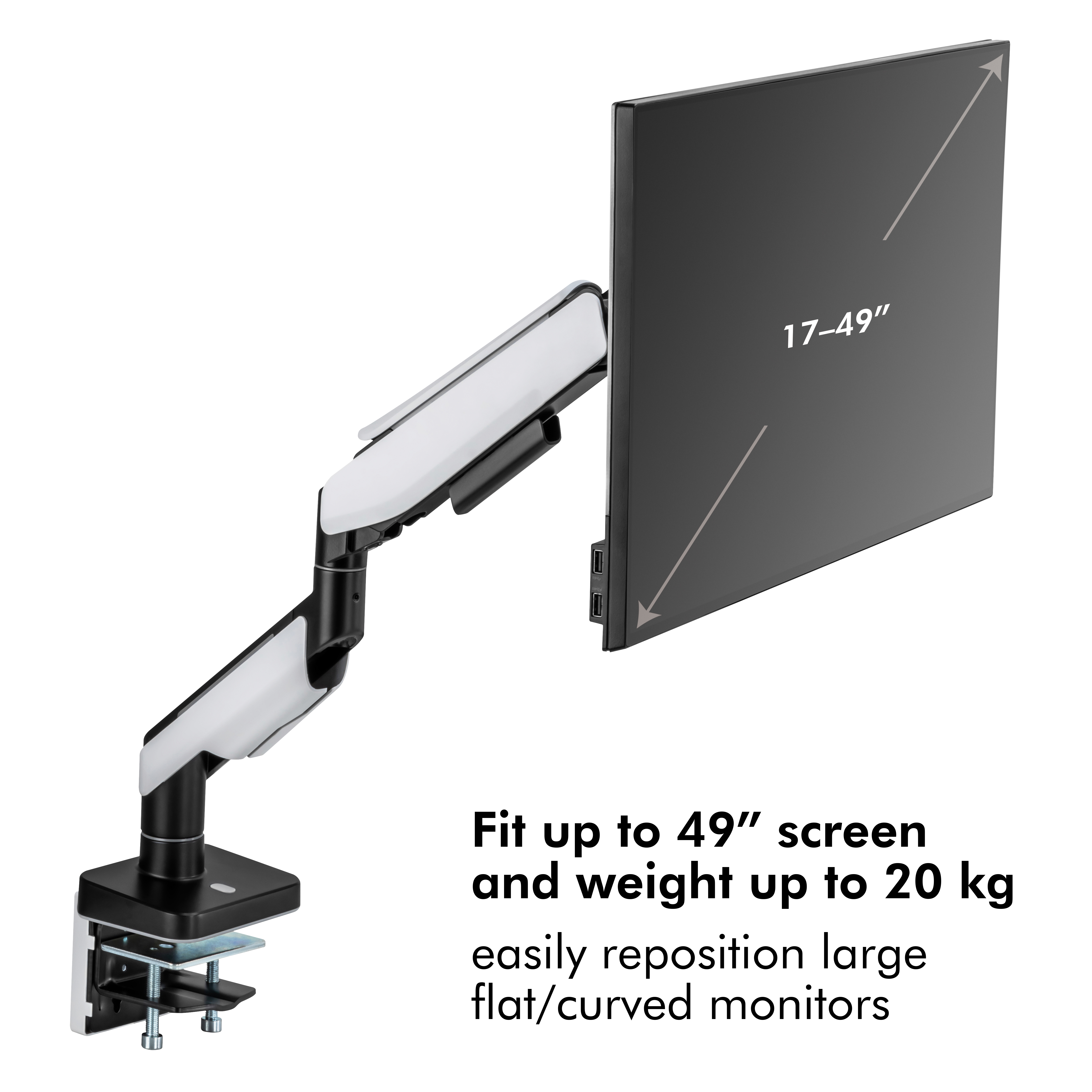 Gaming-monitorarm LogiLink 17-32 tum med Belysning