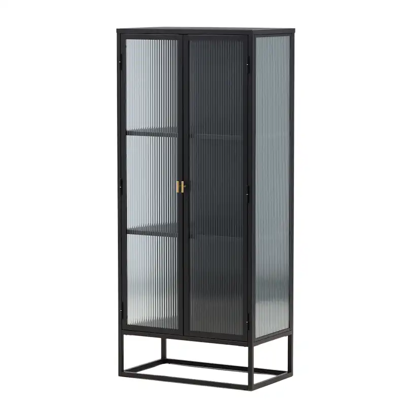 Vitrinskåp Venture Home Garis Svart Stål 160cm