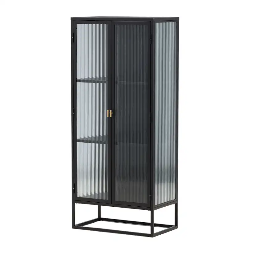Vitrinskåp Venture Home Garis Svart Stål 160cm