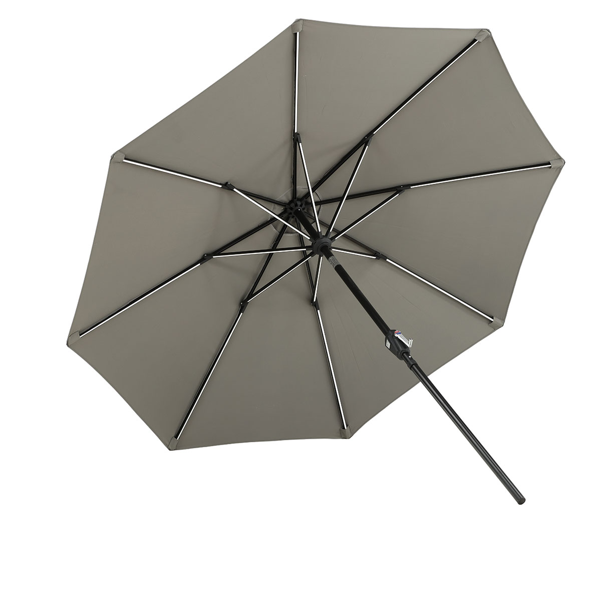 Sabal Umbrella with LED, Grey, 270 Grå