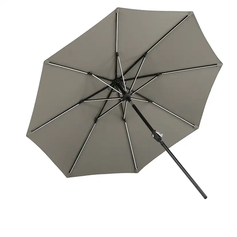 Sabal Umbrella with LED, Grey, 270 Grå
