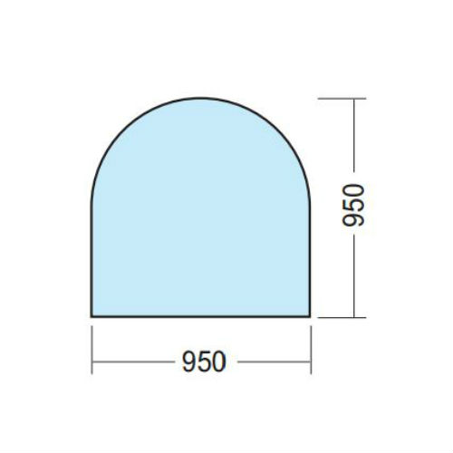 Golvplåt Kaminexperten 950 x 950 Halvrund