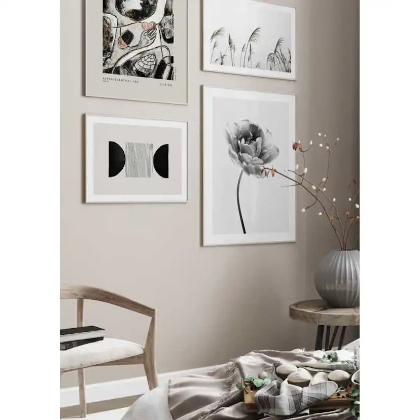 Poster Gallerix Tulip Flower B&W