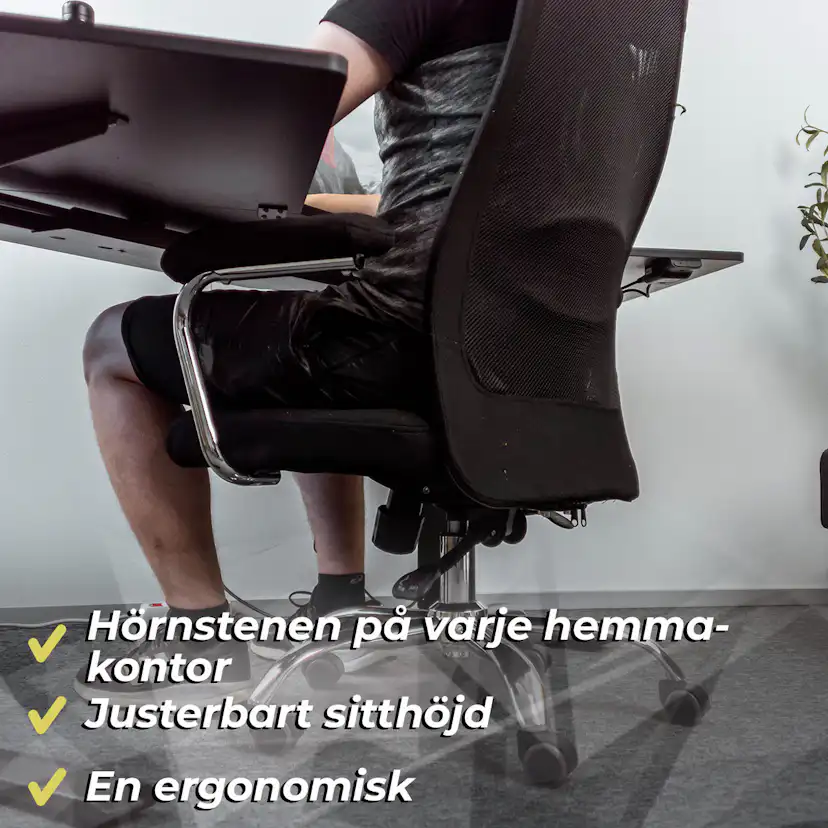 Kontorsstol Lykke Office Svart Stol i Meshtyg med Justerbar Höjd