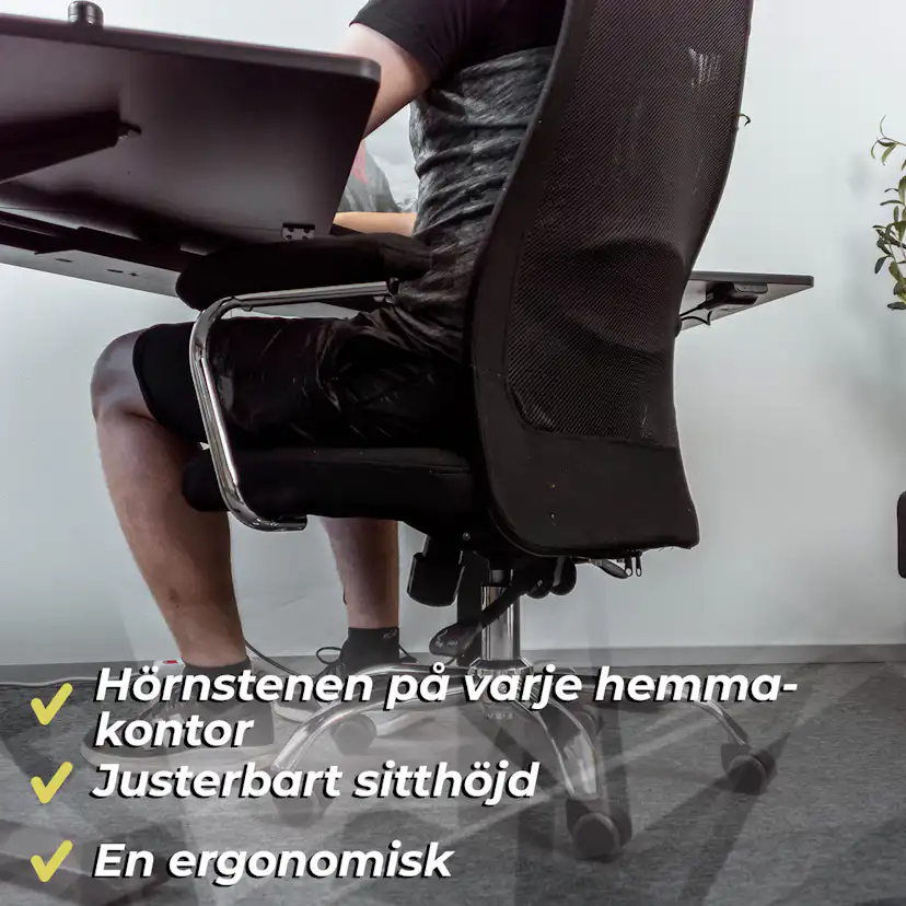 Kontorsstol Lykke Office Svart Stol i Meshtyg med Justerbar Höjd