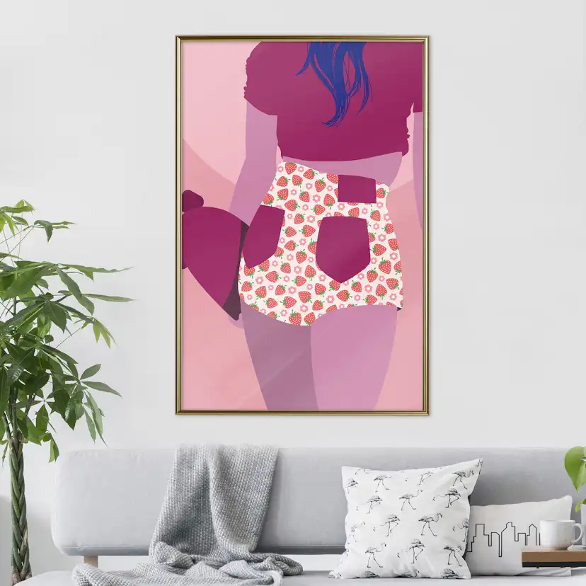 Poster Artgeist Affisch Strawberries Shorts