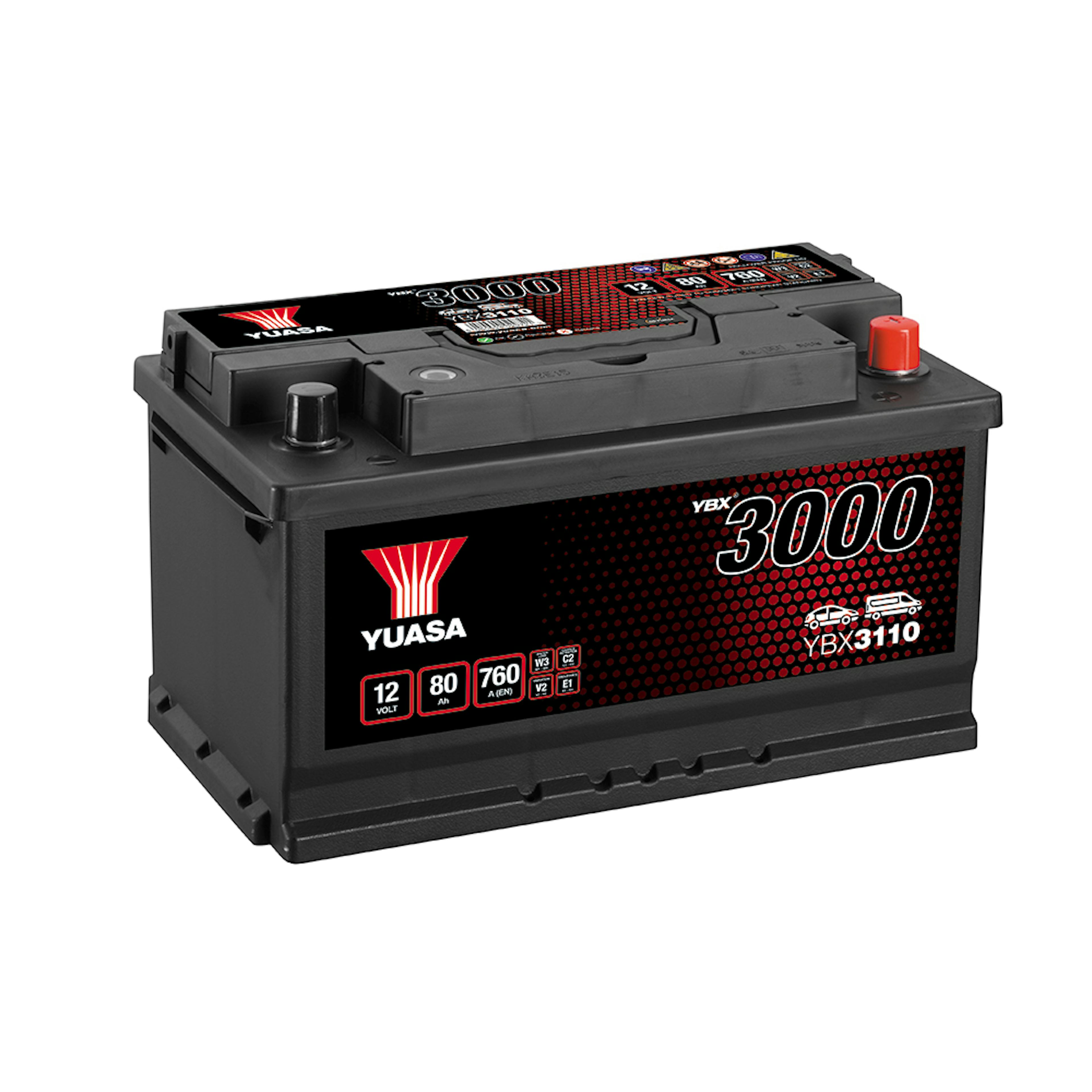 Startbatteri Yuasa 3000 80Ah 760A