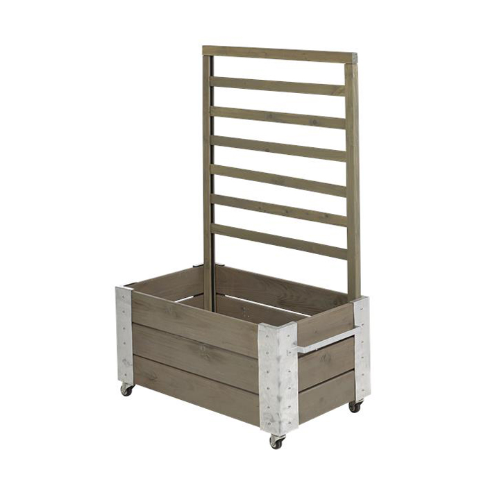 Blomlåda PLUS Cubic med Spalje Gråbrun 87x50x130 cm