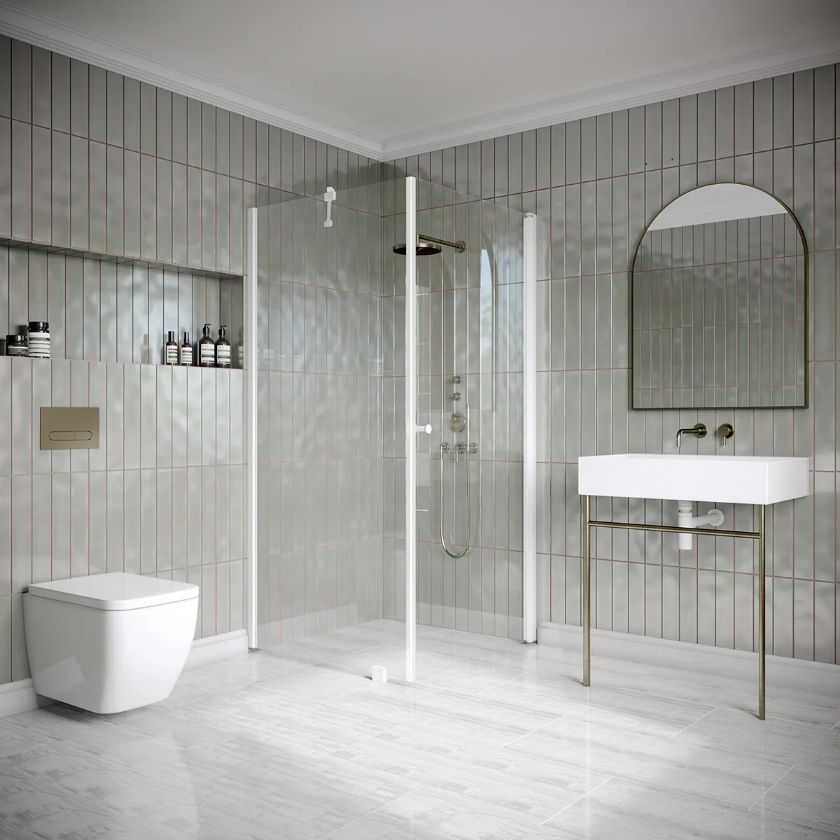 Hietakari Classic 146 702x705x1900 mm, Klarglas, Vita profiler