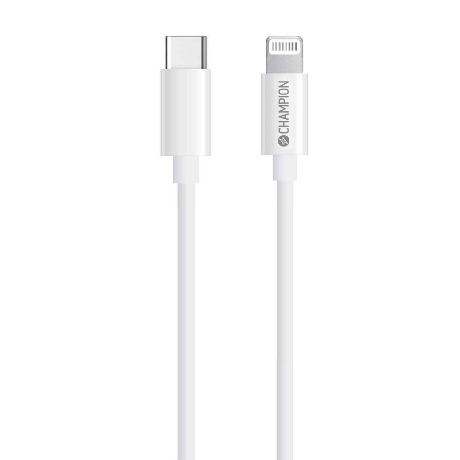 USB-C Champion till Lightning Kabel 1m Vit