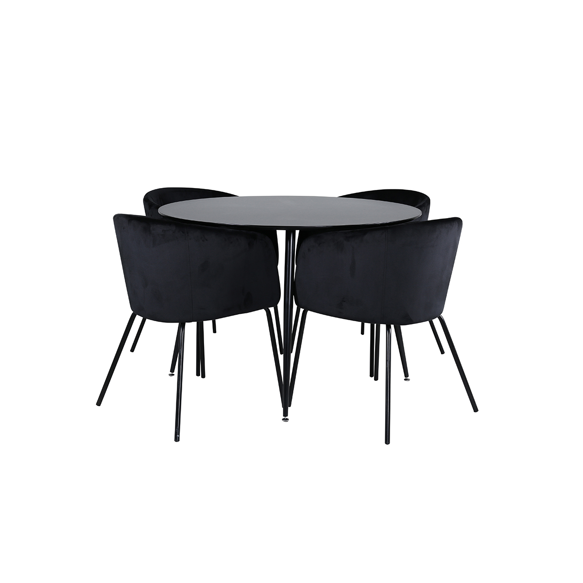 Matgrupp Venture Home Silvia med 4 Bergen Stolar Sammet