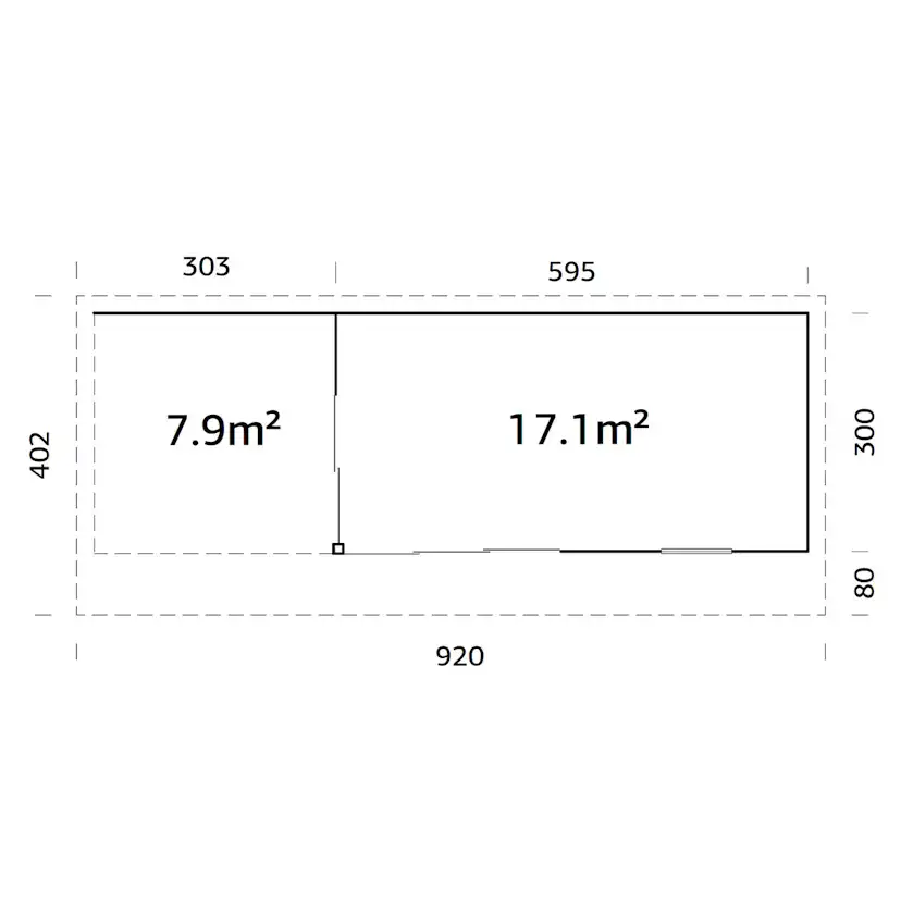 Stuga Palmako Andrea 26,2 m2 (inv. 17,1 m2)