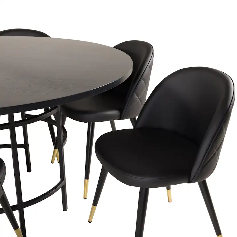 Matgrupp furniture/fashion Copenhagen med 6 Valentina Konstläder Stolar