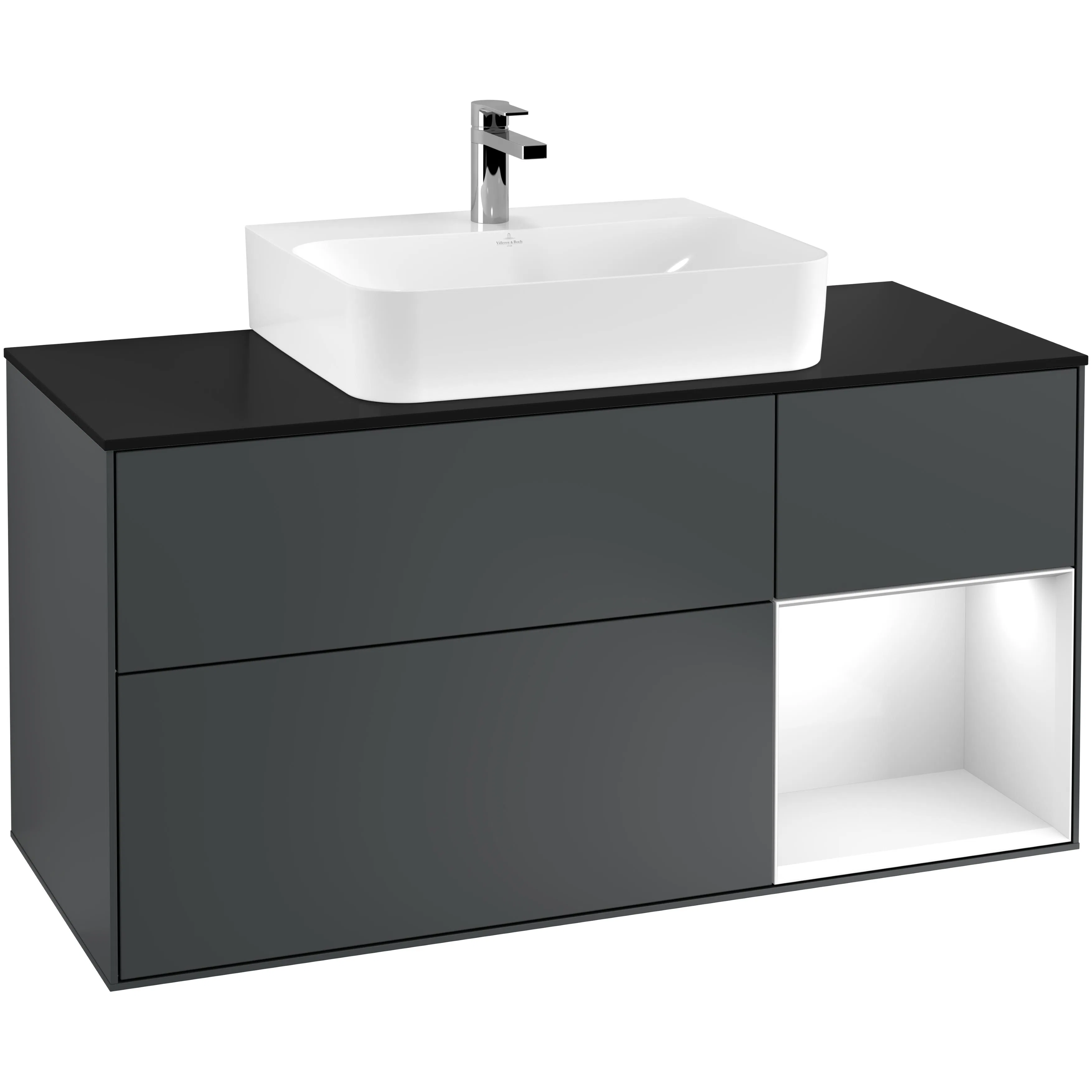 Tvättställsskåp Villeroy & Boch Finion med 3 Lådor Hylla och Bänkskiva för Centrerat Tvättställ