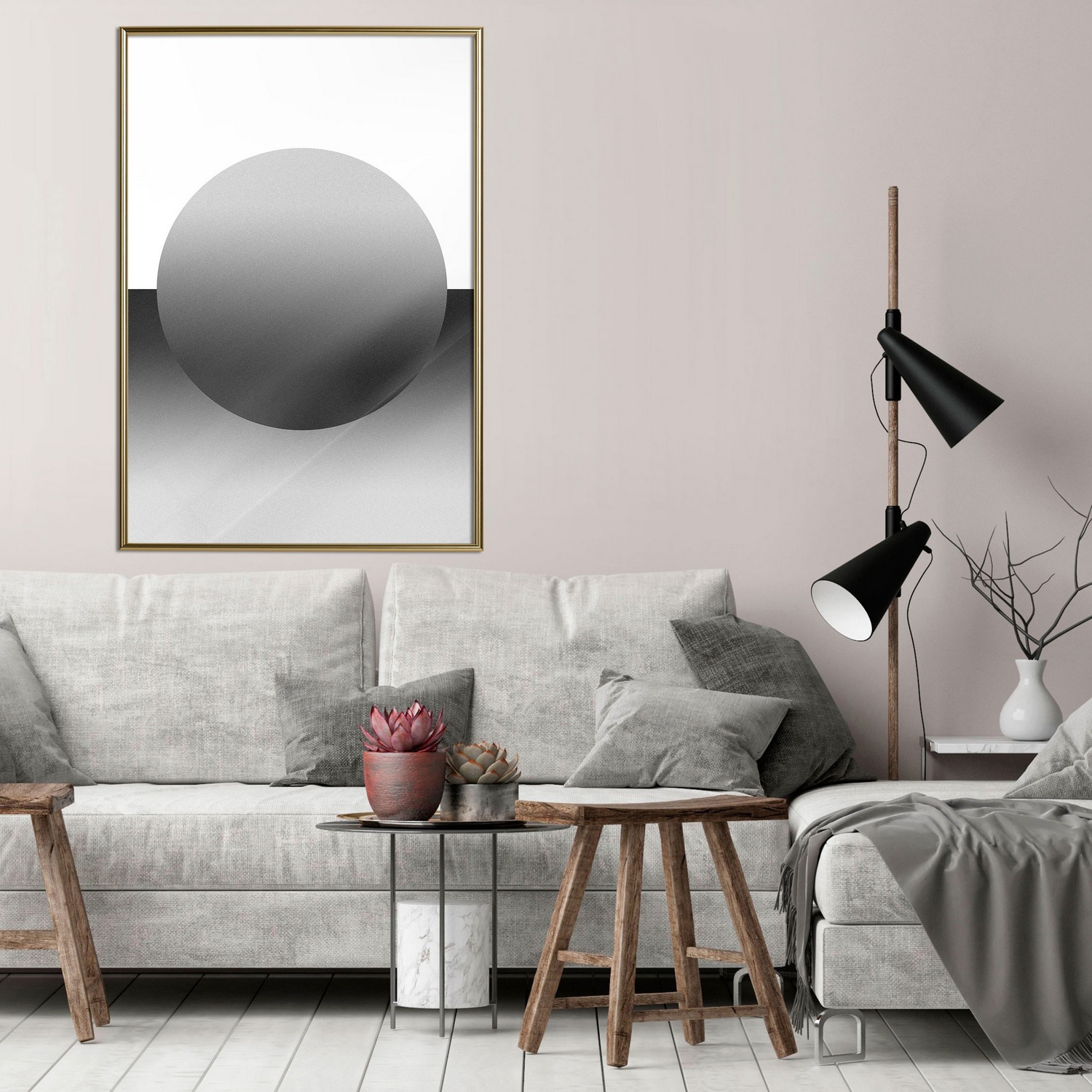 Affisch - Partial Eclipse [Poster] 40x60 Guld ram, 40x60 cm