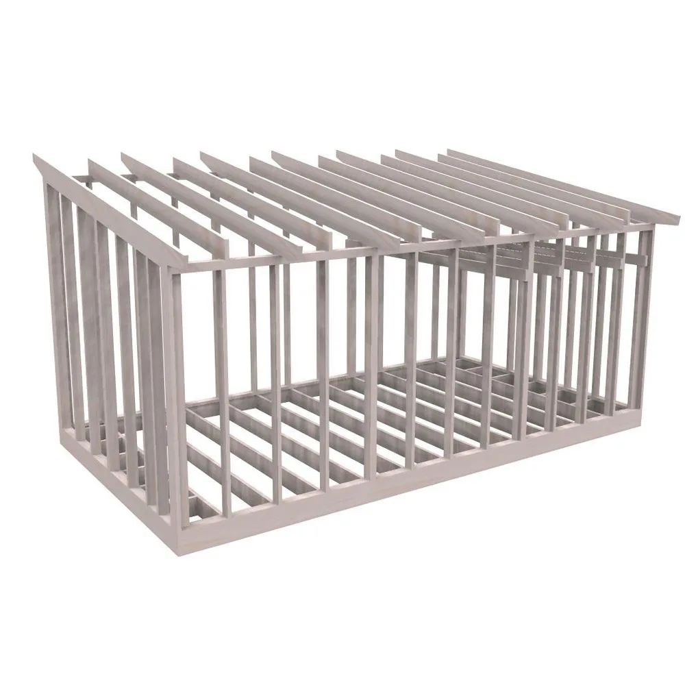 Attefallsstomme Byggstommar 10 grader med Loft 7200x3940 mm Färdiga Sektioner