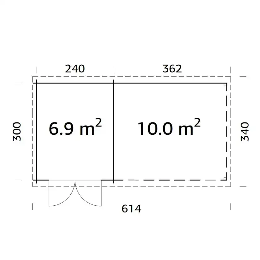 Ella 6,9+10,0 m2 Impregnerad transparent