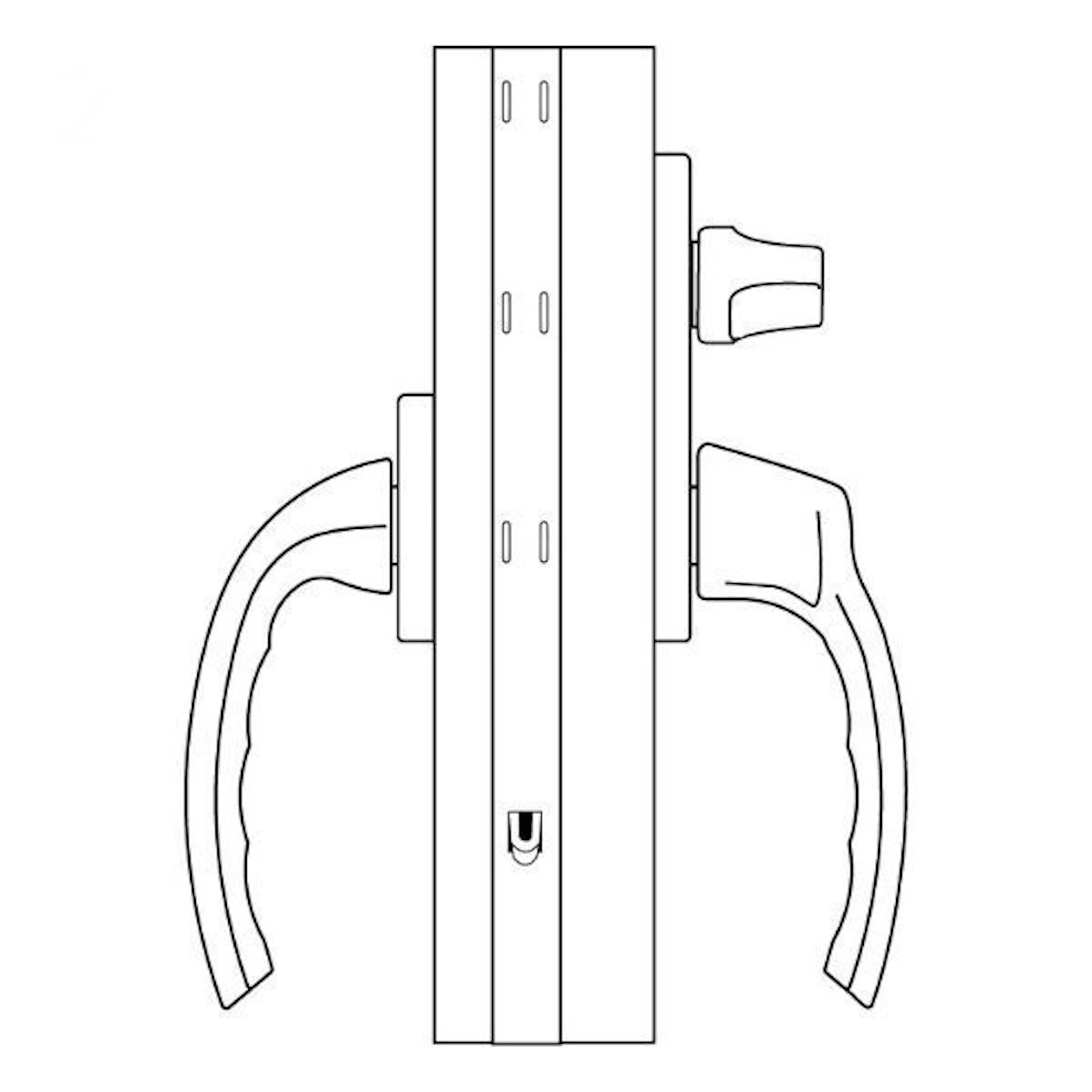 Outline Beslagspaket 3-glas Fönsterdörrar Nr 2 Beslagspaket 2 Utv. handtag och inv. handtag med spärrvred.