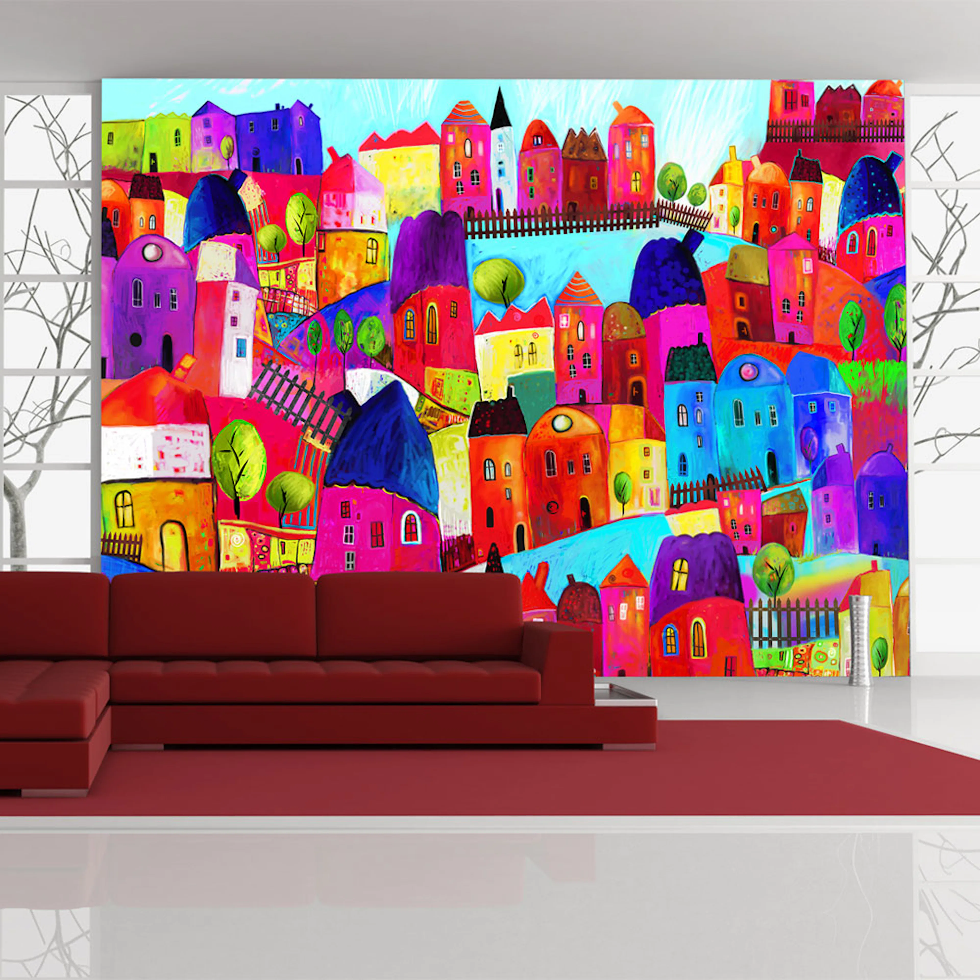 Fototapet Arkiio Rainbow Hued Town