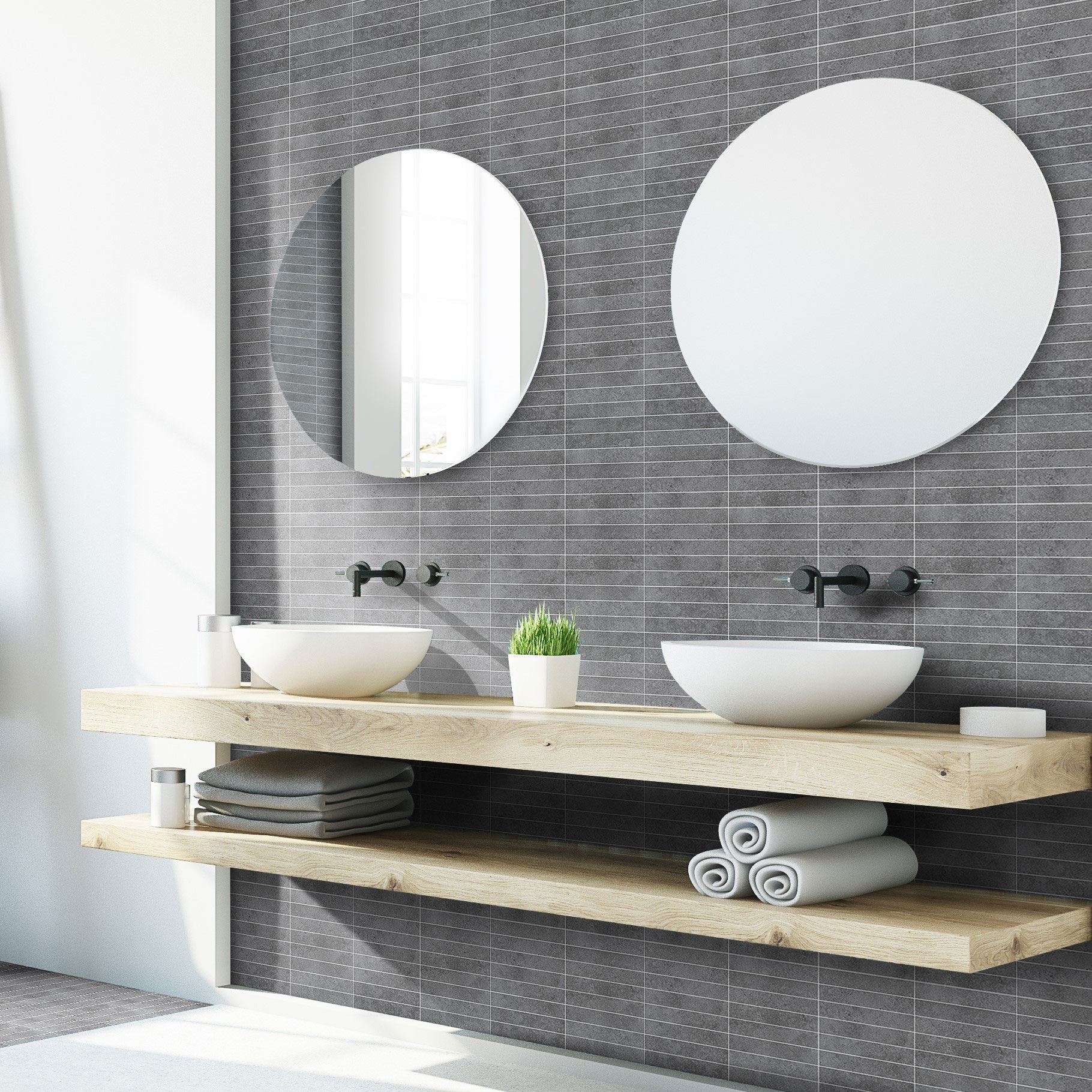 Mosaik Arredo SunStone Svart Mosaic 3x15 cm