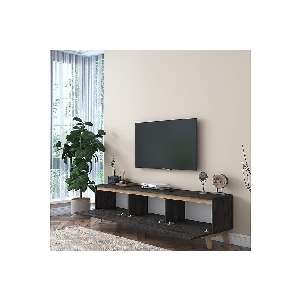 Mediamöbel In Living Virkesbo Svart/Brun TV-bänk 180cm