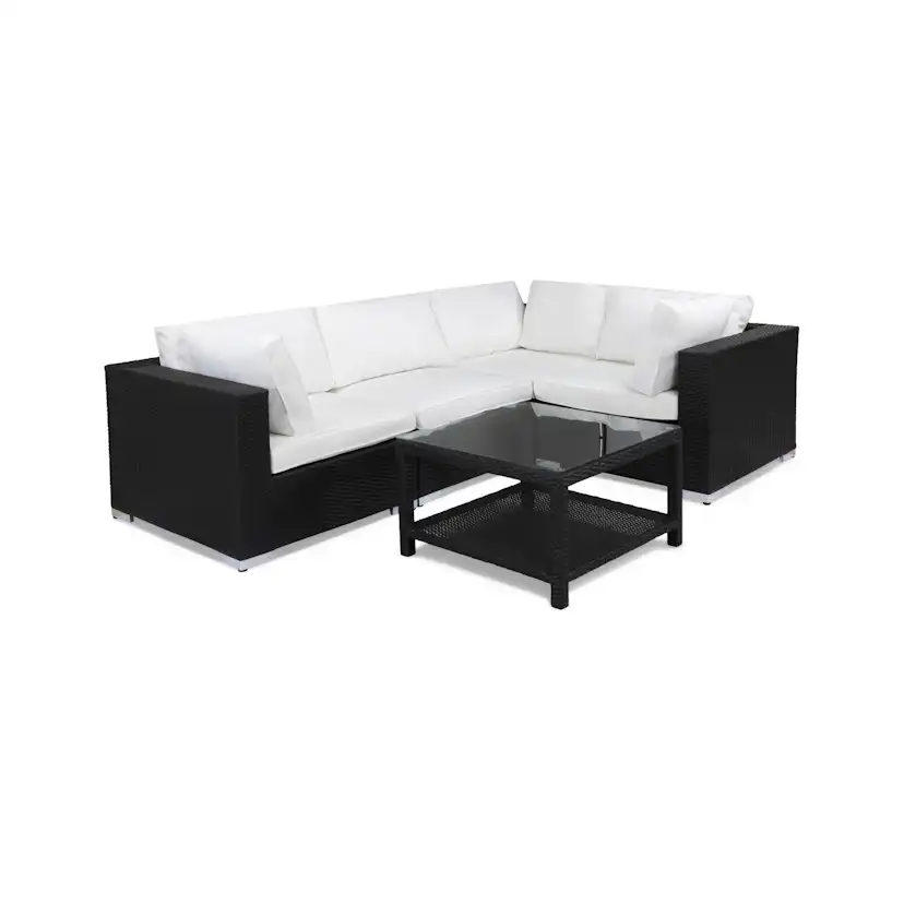 Loungegrupp Comfort Garden Bahamas 4-sits Hörn och Utebord 75x75 Utomhus