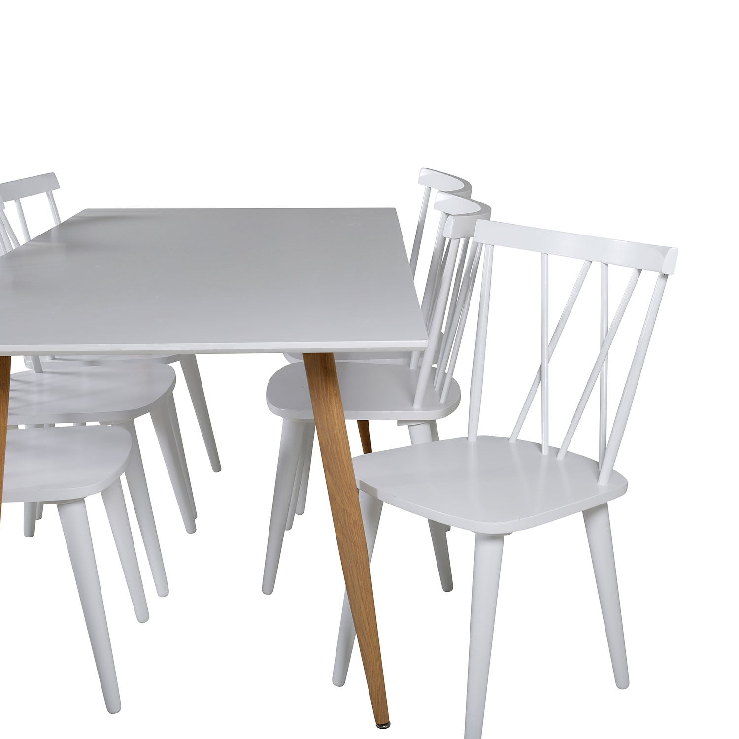 Polar Dining Table - 180*90*H75 - White / Oak, Mariette Vit