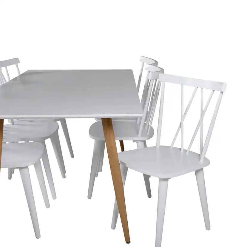 Polar Dining Table - 180*90*H75 - White / Oak, Mariette Vit