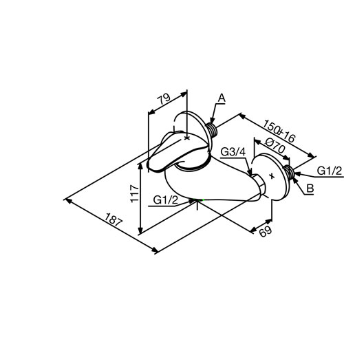 Duschblandare Damixa Space Krom